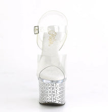 Cargar imagen en el visor de la galería, Tacones Pleaser DISCOLITE-708FLP Transparente Plata Cromo