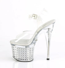 Cargar imagen en el visor de la galería, Tacones Pleaser DISCOLITE-708FLP Transparente Plata Cromo