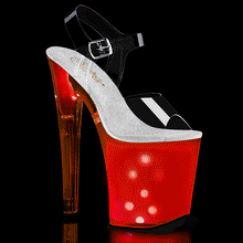 Cargar imagen en el visor de la galería, Tacones Pleaser DISCOLITE-808 Transparente White Glow