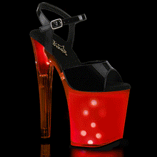 Load image into Gallery viewer, Tacones Pleaser DISCOLITE-809 Negro Charol White