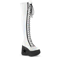 Load image into Gallery viewer, Botas (Over the Knee) Demonia DYNAMITE-300 Blanco Stretch Holo