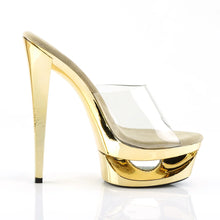 Cargar imagen en el visor de la galería, Tacones Pleaser ECLIPSE-601DM Transparente Dorado Cromo