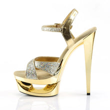 Load image into Gallery viewer, Tacones Pleaser ECLIPSE-619G Dorado Gltr Cromo