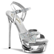Load image into Gallery viewer, Tacones Pleaser ECLIPSE-619G Plata Gltr Cromo