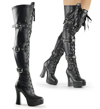 Load image into Gallery viewer, Tacones Pleaser ELECTRA-3028 Negro Str Piel