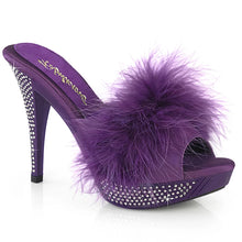 Carregar imagem no visualizador da galeria, Tacones Fabulicious ELEGANT-401F Morado Marabou Piel