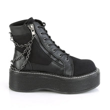 Load image into Gallery viewer, Botines Demonia EMILY-114 Negro Canvas-Piel vegana