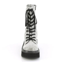 Load image into Gallery viewer, Botas Demonia EMILY-362 Plata Piel vegana-Rhinstone