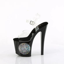 Load image into Gallery viewer, Tacones Pleaser ENCHANT-708LT-CIRCLE Transparente Negro Plata