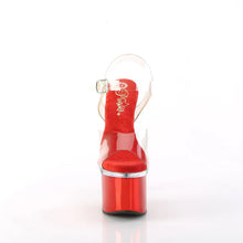 Load image into Gallery viewer, Tacones Pleaser ESTEEM-708 Transparente Rojo Cromo