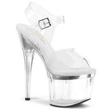 Cargar imagen en el visor de la galería, Tacones Pleaser ESTEEM-708 Transparente Plata Cromo