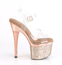 Load image into Gallery viewer, Tacones Pleaser ESTEEM-708CHLG Transparente Oro Rosa