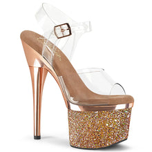 Load image into Gallery viewer, Tacones Pleaser ESTEEM-708CHLG Transparente Oro Rosa