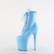Load image into Gallery viewer, Pleaser FLAMINGO-1020 Boots - Light Blue Patent / Light Blue