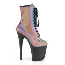 Carregar imagem no visualizador da galeria, Tacones Pleaser FLAMINGO-1020REFL Rainbow Reflective Negro
