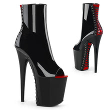 Load image into Gallery viewer, Tacones Pleaser FLAMINGO-1025 Negro Rojo Charol
