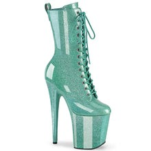 Load image into Gallery viewer, Tacones Pleaser FLAMINGO-1040GP Aguamarina Purpurina Charol