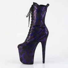 Load image into Gallery viewer, Tacones Pleaser FLAMINGO-1040SPF Morado Snake Print