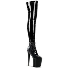 Load image into Gallery viewer, Pleaser FLAMINGO-3000 Boots - Black Stretch Patent / Black