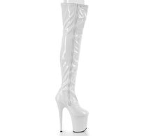 Carregar imagem no visualizador da galeria, Botas Pleaser FLAMINGO-3000 - Verniz branco elástico / Branco