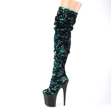 Cargar imagen en el visor de la galería, Tacones Pleaser FLAMINGO-3004 Verde Iridescent Sequins