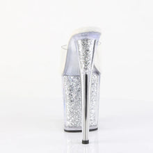 Load image into Gallery viewer, Tacones Pleaser FLAMINGO-801G Transparente Plata Purpurina