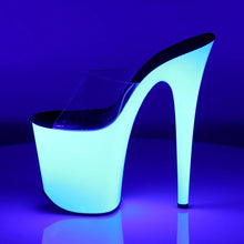 Load image into Gallery viewer, Tacones Pleaser FLAMINGO-801UV Transparente Neon Blanco