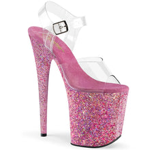 Load image into Gallery viewer, Tacones Pleaser FLAMINGO-808CF Transparente Rosa Confetti