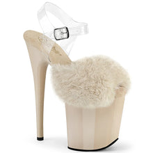 Load image into Gallery viewer, Tacones Pleaser FLAMINGO-808FUR Crema Faux Fur