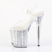 Load image into Gallery viewer, Tacones Pleaser FLAMINGO-808G Transparente Plata Gltr