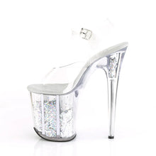 Load image into Gallery viewer, Tacones Pleaser FLAMINGO-808GF Transparente Plata Purpurina