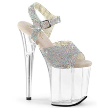 Load image into Gallery viewer, Tacones Pleaser FLAMINGO-808N-RS Plata Transparente
