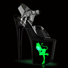 Load image into Gallery viewer, Tacones Pleaser FLAMINGO-808NLDG Transparente Negro