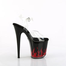 Load image into Gallery viewer, Tacones Pleaser FLAMINGO-808NLFL Transparente Negro Rojo