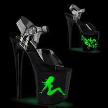 Load image into Gallery viewer, Tacones Pleaser FLAMINGO-808NLTG Transparente Negro