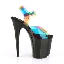 Load image into Gallery viewer, Tacones Pleaser FLAMINGO-808RB Rainbow Negro