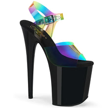 Load image into Gallery viewer, Tacones Pleaser FLAMINGO-808RB Rainbow Negro