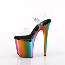 Load image into Gallery viewer, Tacones Pleaser FLAMINGO-808RC Transparente Rainbow Cromo