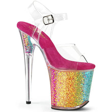 Load image into Gallery viewer, Tacones Pleaser FLAMINGO-808RG-02 Transparente Rainbow Confetti