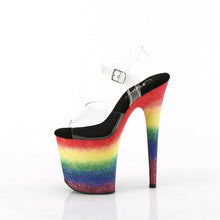 Load image into Gallery viewer, Tacones Pleaser FLAMINGO-808RG-04 Transparente Rainbow Purpurina