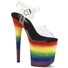 Load image into Gallery viewer, Tacones Pleaser FLAMINGO-808RG-04 Transparente Rainbow Purpurina