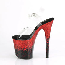Cargar imagen en el visor de la galería, Tacones Pleaser FLAMINGO-808SS Transparente Negro Rojo