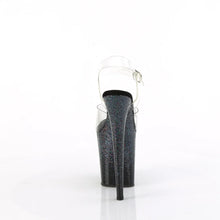 Load image into Gallery viewer, Tacones Pleaser FLAMINGO-808SS Transparente Negro Purpurina