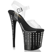 Load image into Gallery viewer, Tacones Pleaser FLAMINGO-808TDRS Transparente Negro Plata