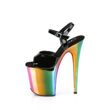 Cargar imagen en el visor de la galería, Tacones Pleaser FLAMINGO-809RC Negro Charol Rainbow