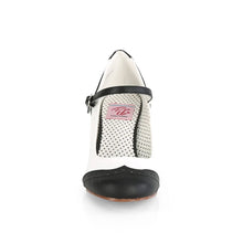 Load image into Gallery viewer, Tacones Pin Up Couture FLAPPER-25 Negro Blanco Pu