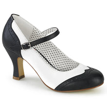 Load image into Gallery viewer, Tacones Pin Up Couture FLAPPER-25 Negro Blanco Pu