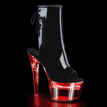 Carregar imagem no visualizador da galeria, Tacones Pleaser FLASHDANCE-1018-7 Negro Charol Transparente