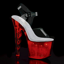Carregar imagem no visualizador da galeria, Tacones Pleaser FLASHDANCE-708SCH Transparente Plata Hologram