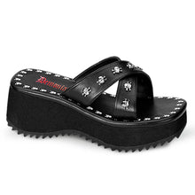 Load image into Gallery viewer, Sandalias Demonia FLIP-05 Negro Piel vegana